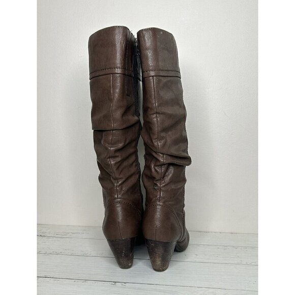 Bare Traps Trudy Brown Faux Leather Zipper Riding Boots Size 7M - Picture 5 of 15